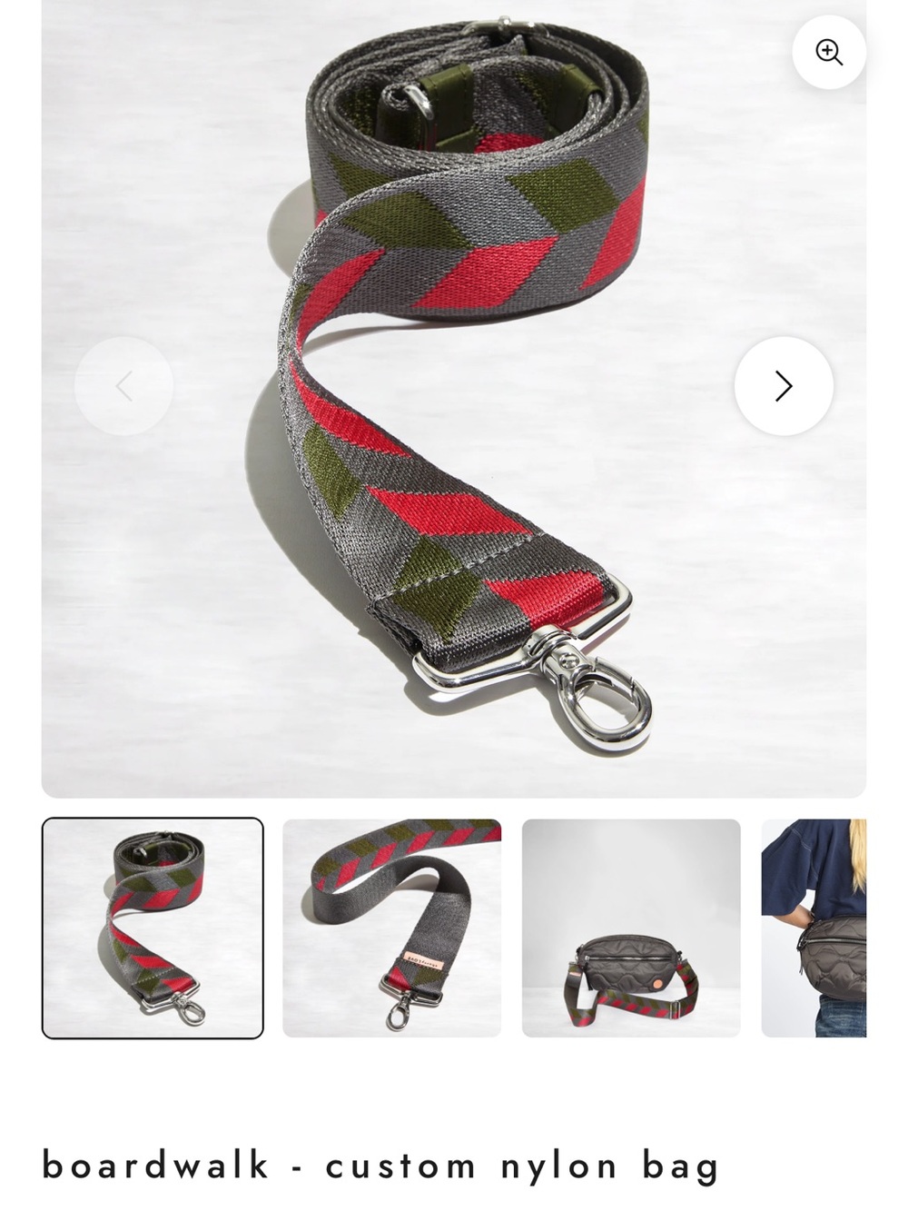DhirtyLive Strap Boardwalk Custom Nylon Bag Strap - Gray, Pink & Olive